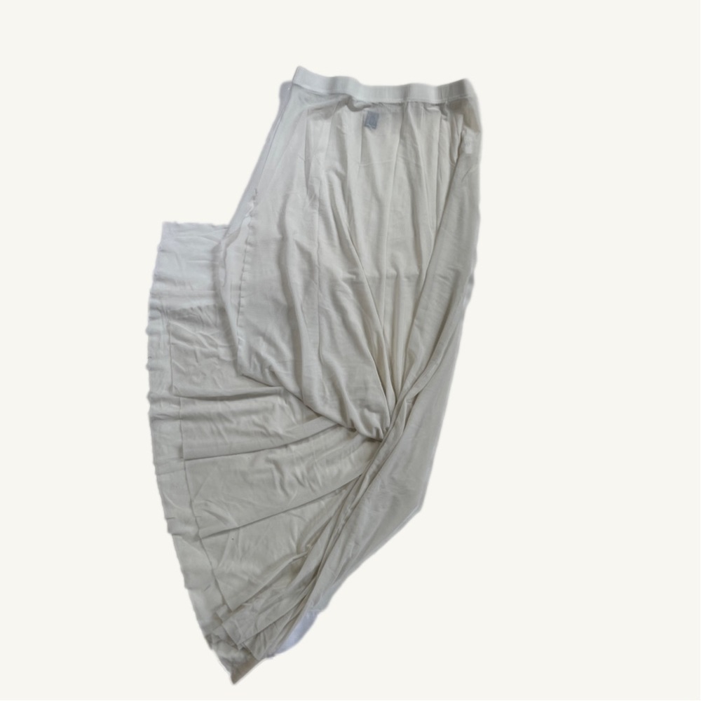 Shein White Mesh Cover Up Maxi Skirt with High Slit Size Medium